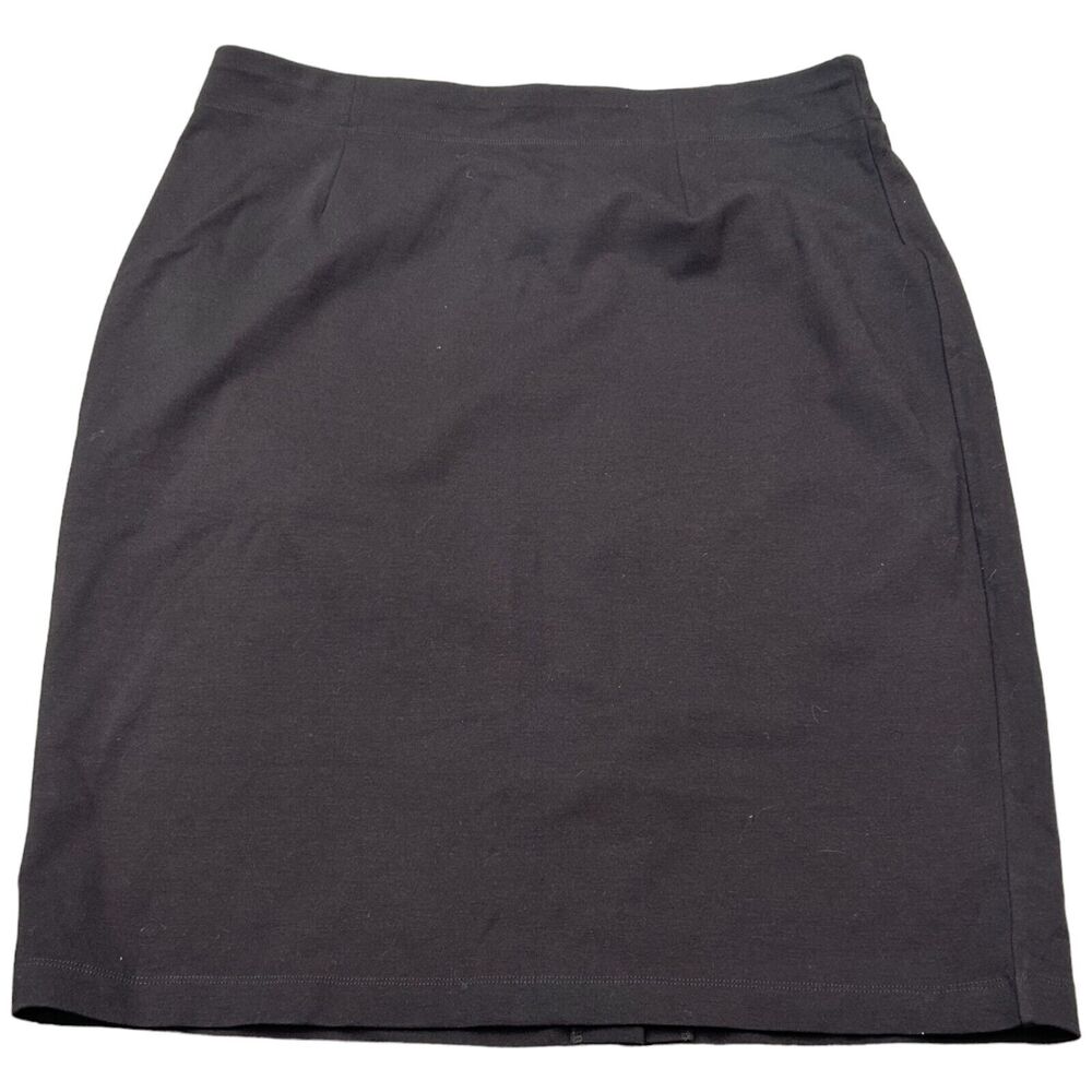 Eileen Fisher Pencil Skirt Women's XL Brown Solid Viscose Casual Elastic Waist